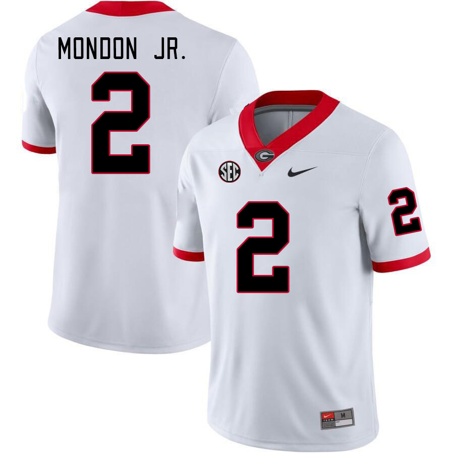 Georgia Bulldogs Men's Smael Mondon Jr. #2 White Stitched College UGA Football Jersey 23OW010AU